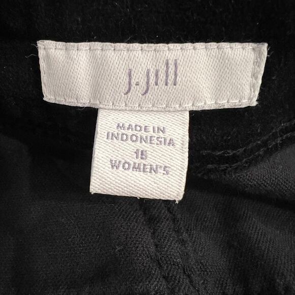J Jill Womens Velour Pants Size 16 Black Straight Leg Style 134294 - Picture 4 of 7